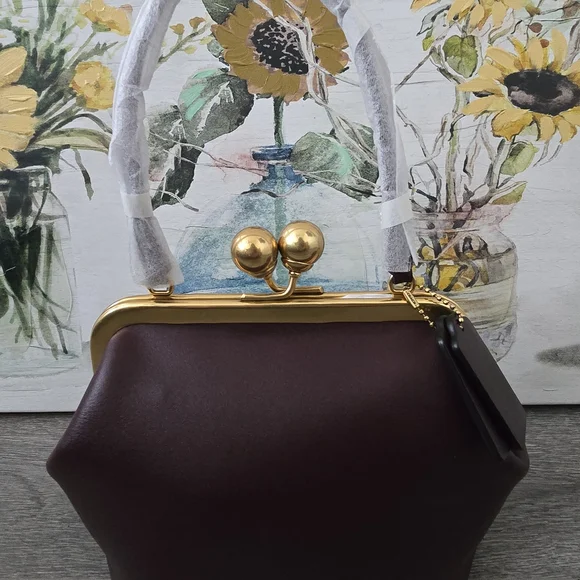 Coach Black Currant Small Kisslock Bag - Picture 2 of 5